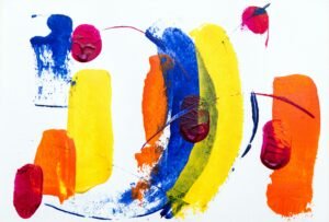 Bold abstract art with vibrant colors and expressive brushstrokes on canvas.